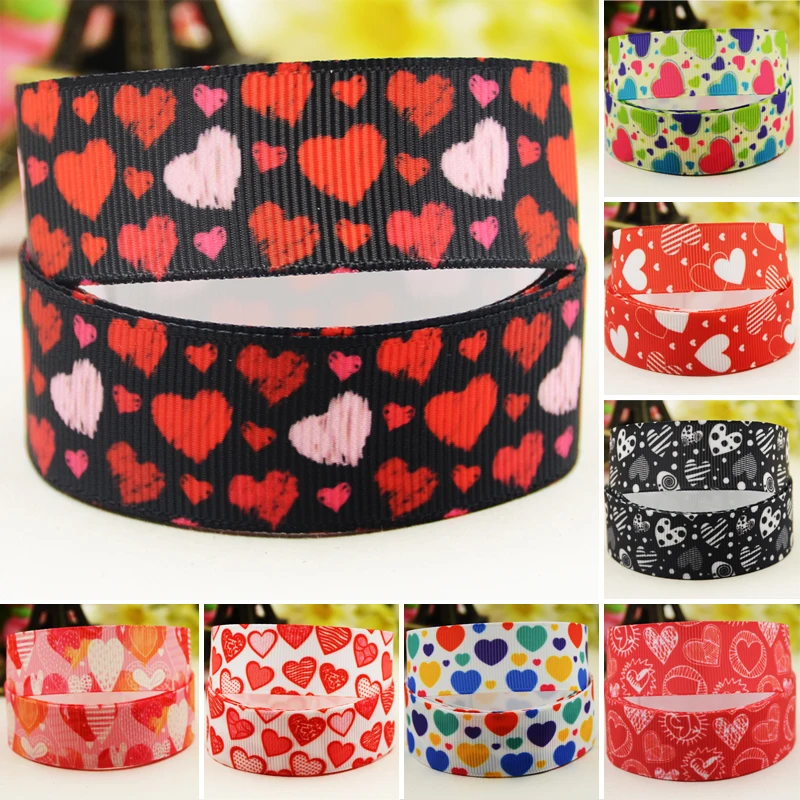 

22mm 25mm 38mm 75mm love cartoon printed Grosgrain Ribbon party decoration 10 Yards satin ribbons