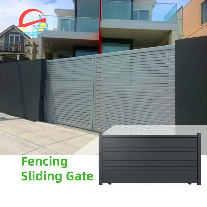 custom.Outdoor Aluminum Alloy Main Gate and Fence Design Home Automatic Sliding Door