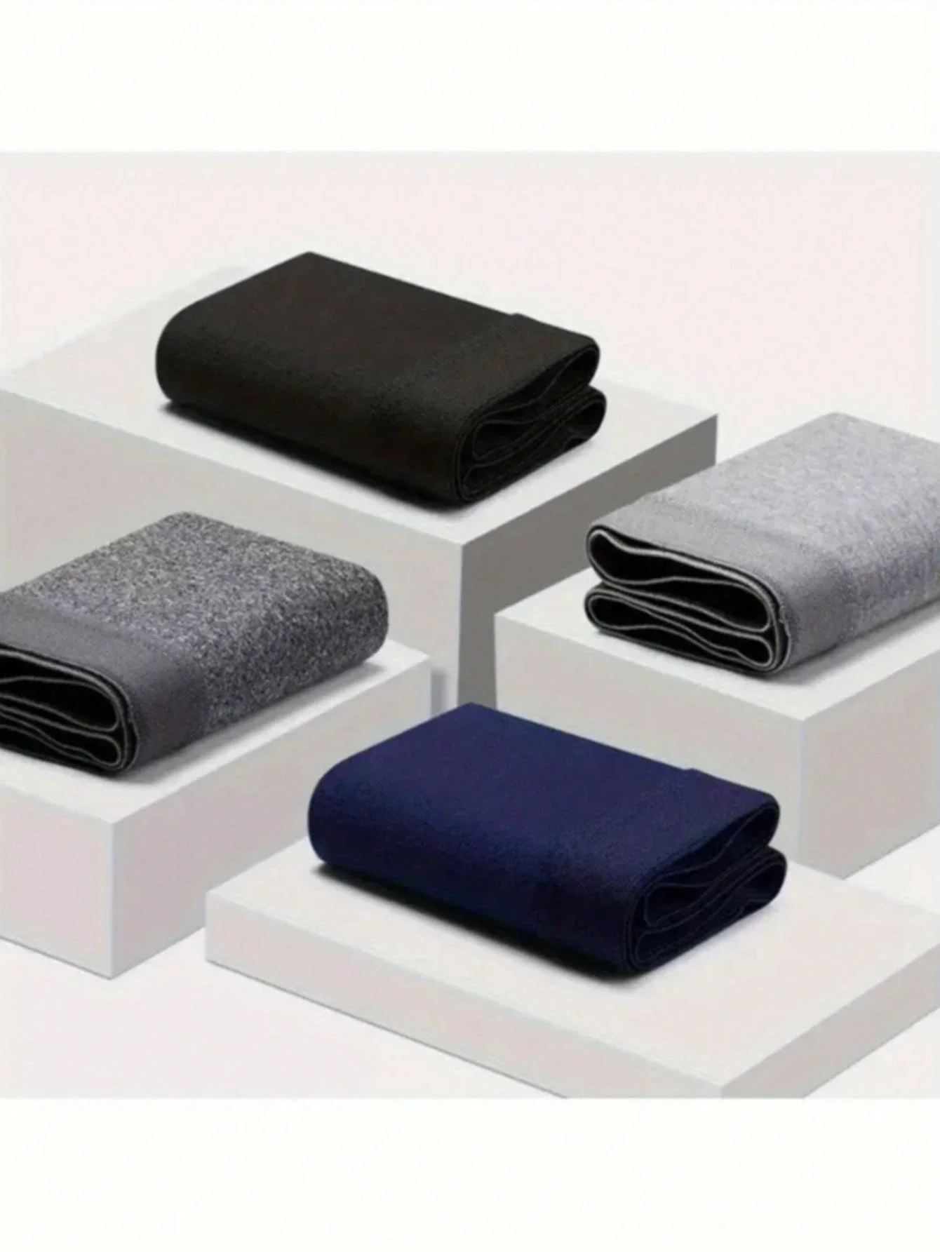 

4 шт. мужских хлопковых трусов-боксеров, дышащие, эластичные, с удобным поясом, однотонные