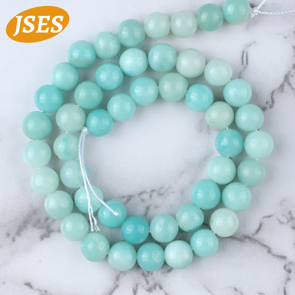 Wholesale Natural Blue Amazonite 4-10mm 15'' Strand Beads for Jewelry Making Bracelets Necklace DIY Beads Accessorries