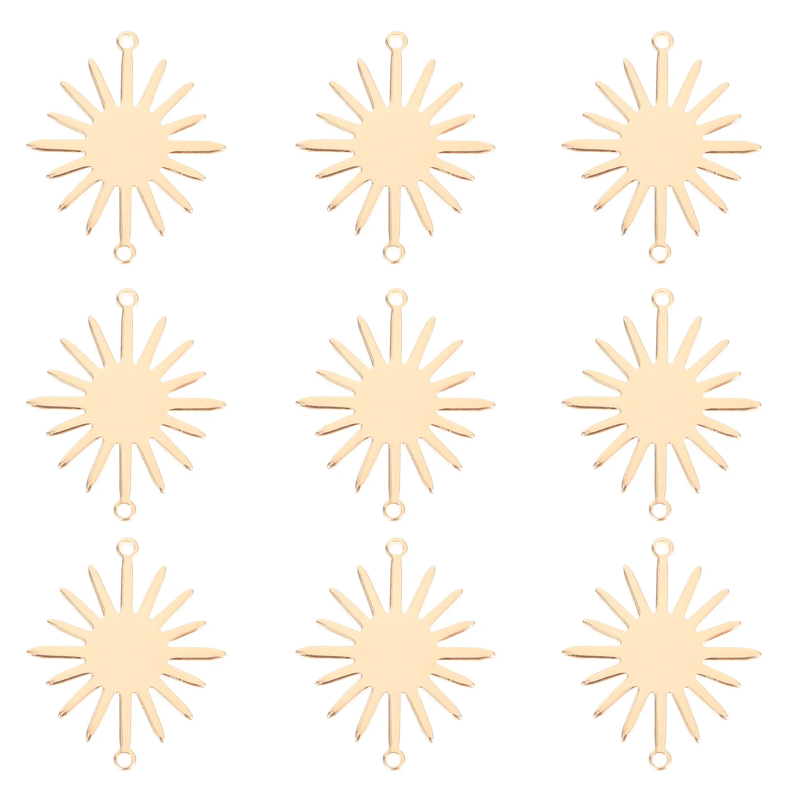 10Pcs Copper Sunflower Connector Charms Elegant Design Smooth Surface Necklace Bracelet Jewelry Accessories Jewelry Charms