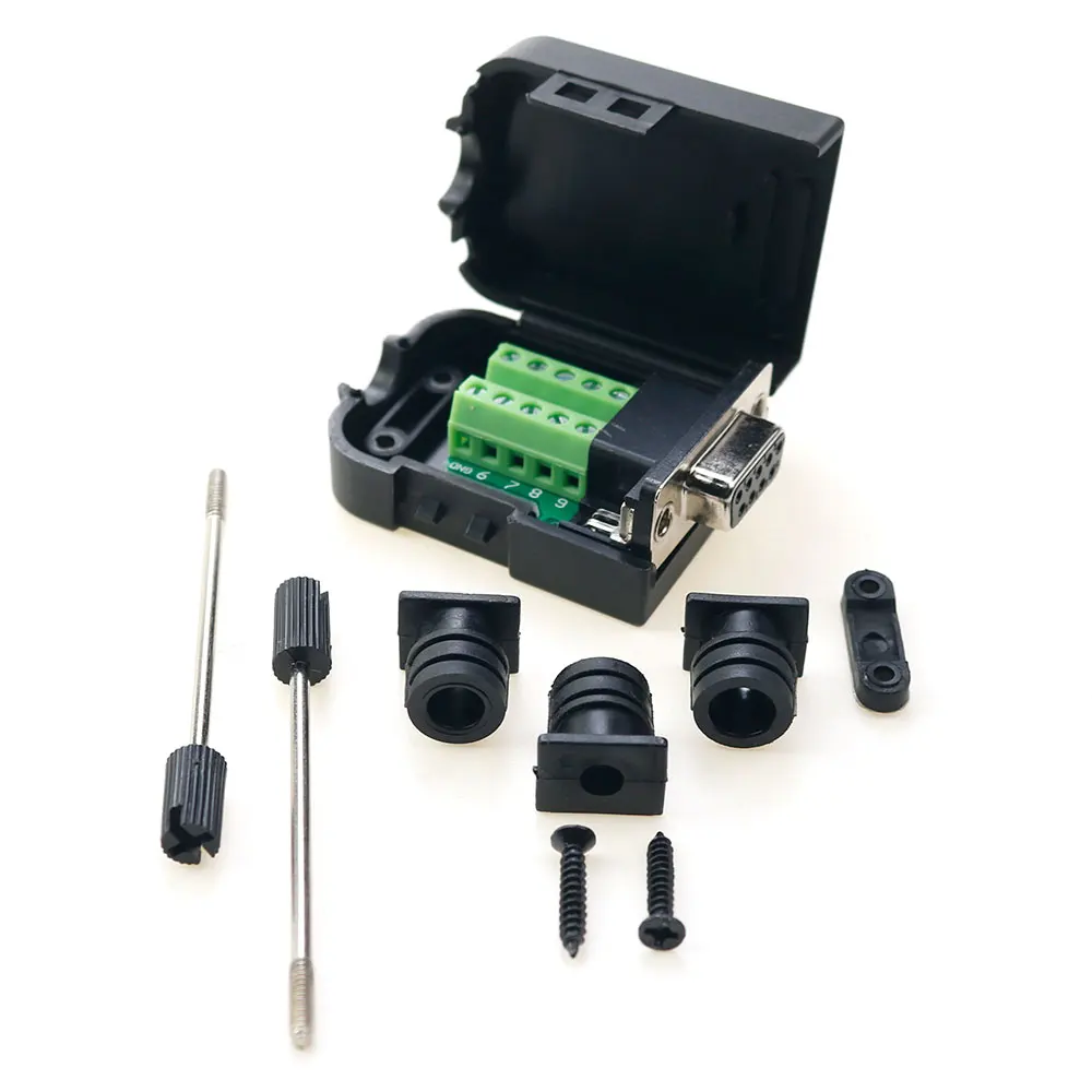 RS232 RS485 DB9 เชื่อมต่อชายหญิง 9 พินขั้วต่อ COM Connector D-SUB เทอร์มินัล 21-24 AWG ลวด Solderless Connector