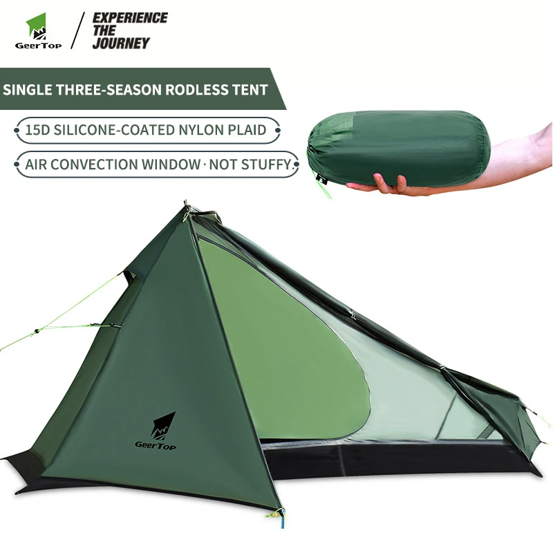 

Outdoor Ultra-light Single-person Tent Nylon Tear-resistant Mountaineering Tents Waterproof Pyramid Outdoor Tent Camp Equipment