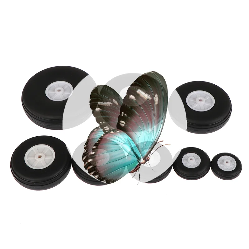 

New 2Pcs High Elastic PU Rubber Wheel Diameter 1/1.25/1.5/1.75/2/2.25/2.5/2.75 Inch For RC Fixed-Wing Airplane Model DIY Tires