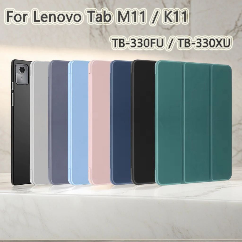 

Для Lenovo Tab M11 TB330FU TB331FC Xiaoxin Pad 2024 11-дюймовый тройной складной чехол для смарт-планшета, чехол для Xiaoxin Pad 2024
