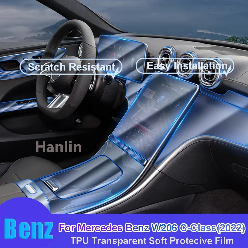 

Для Mercedes Benz W206 C-Class 2022, автомобильная GPS-навигация, ЖК-экран, защитная пленка из ТПУ, декоративные наклейки