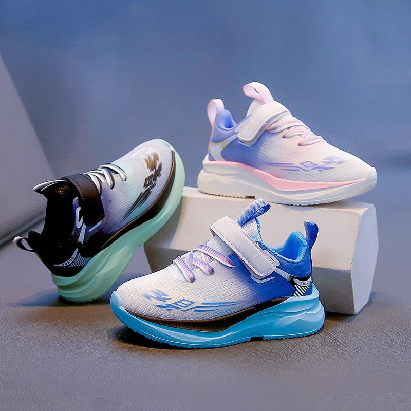 2025년 가을 아동용 회전 버튼 스니커즈, 화려하고 멋진 남아 여아 러닝화, 두꺼운 부드러운 밑창 아동 스포츠화