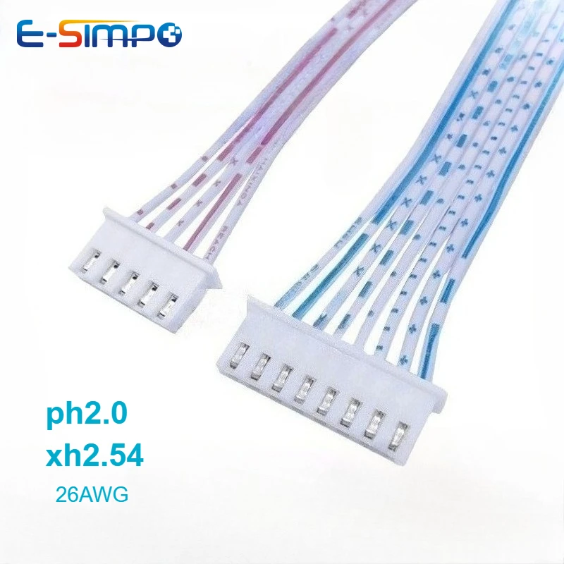 10PCS PH 2.0mm XH 2.54mm 2/3/4/5/6/7/8/9/10/12P Single/Double Head Female Connector Terminal Cable 10/20/30/50cm 26AWG