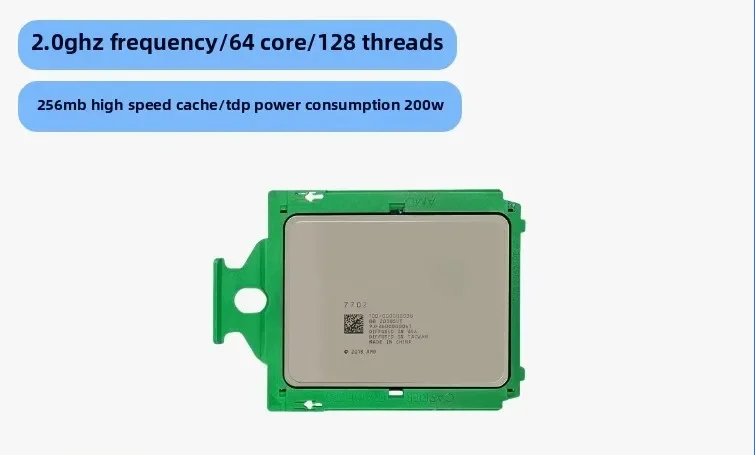 7702 64 Core 128 Threads 256MB Cache Server Processor