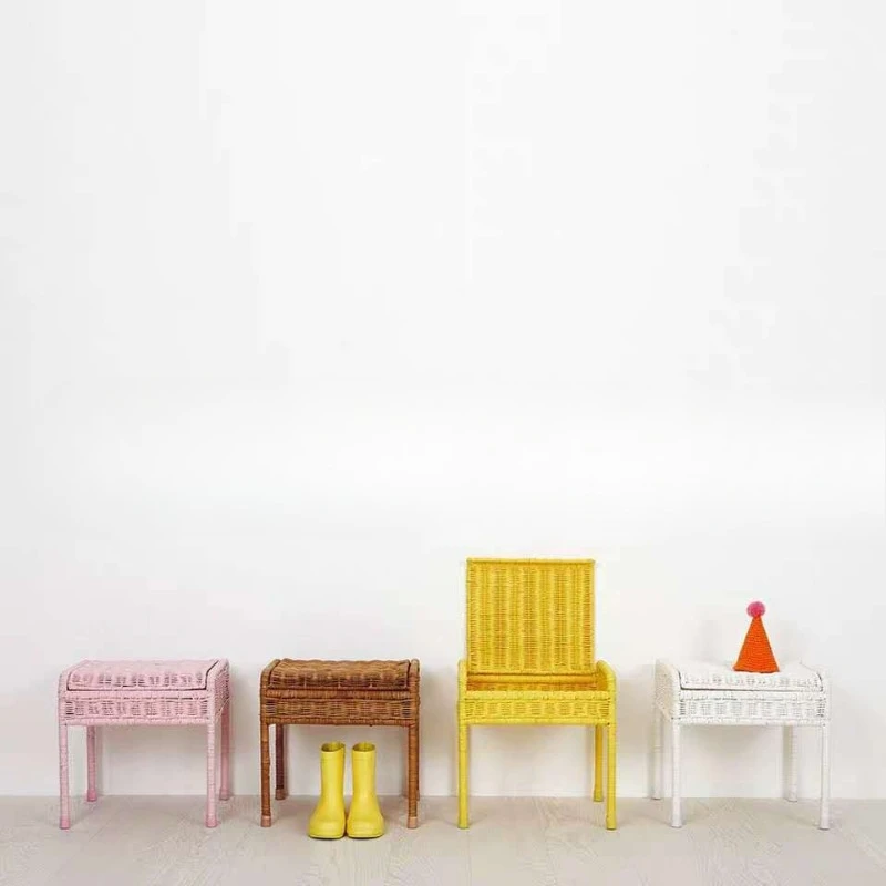 

ins new hand-woven storage chair, children's storage stool