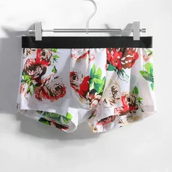 Printed Men's Underwear Ice Silk Breathable Boxers Summer Plus Size Sexy Men Panties Underpants Fashion Male Boxer Shorts Cueca