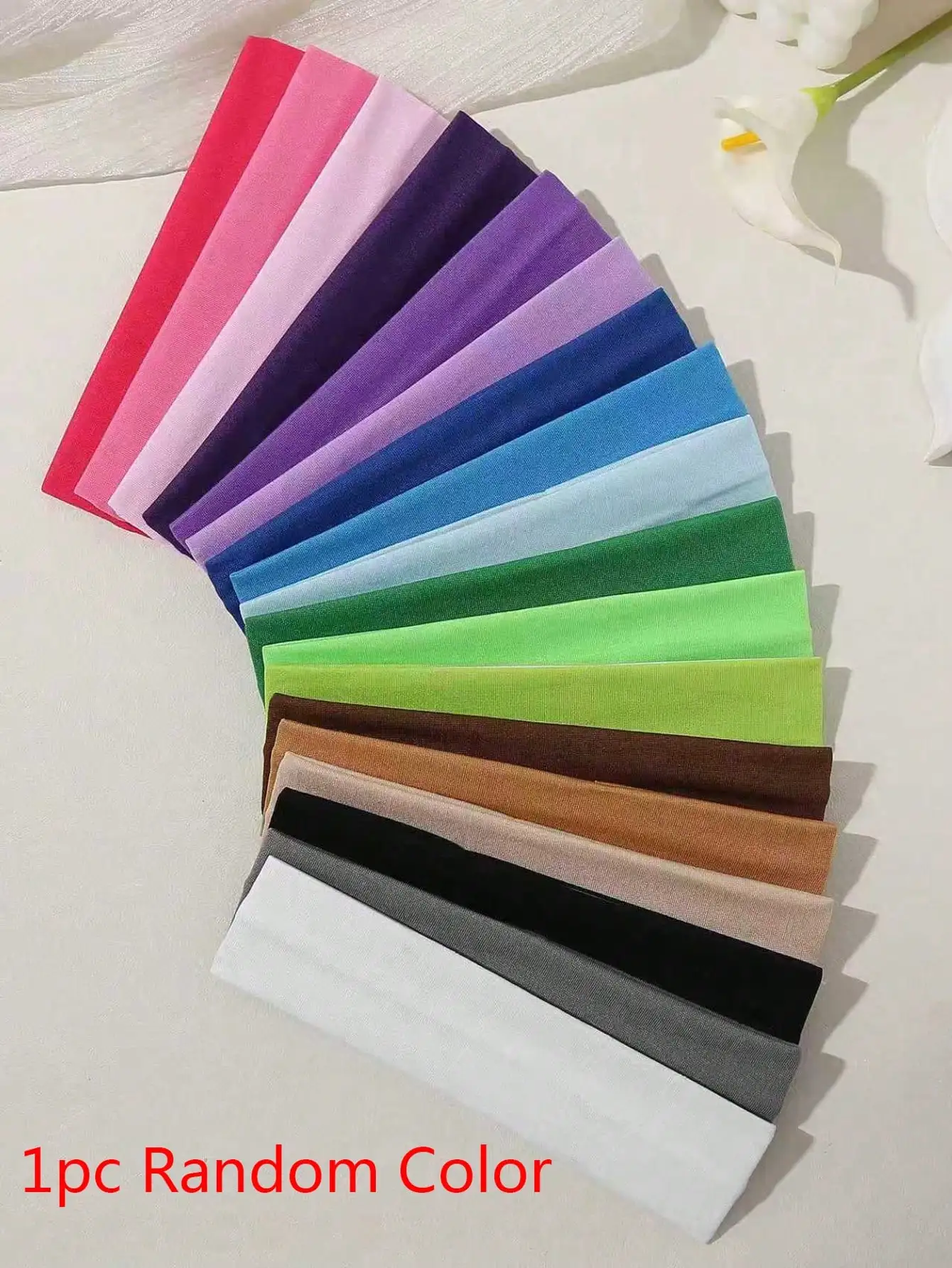 

1pc Random Color Solid Headbands For Women Casual Sports Hair Band Turban Sweatband
