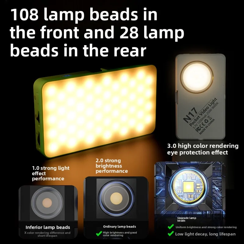 ไฟเติมโทรศัพท์มือถือ ANLAIKE N17 LED พร้อมคลิป ไฟเซลฟี่พกพาขนาดเล็ก