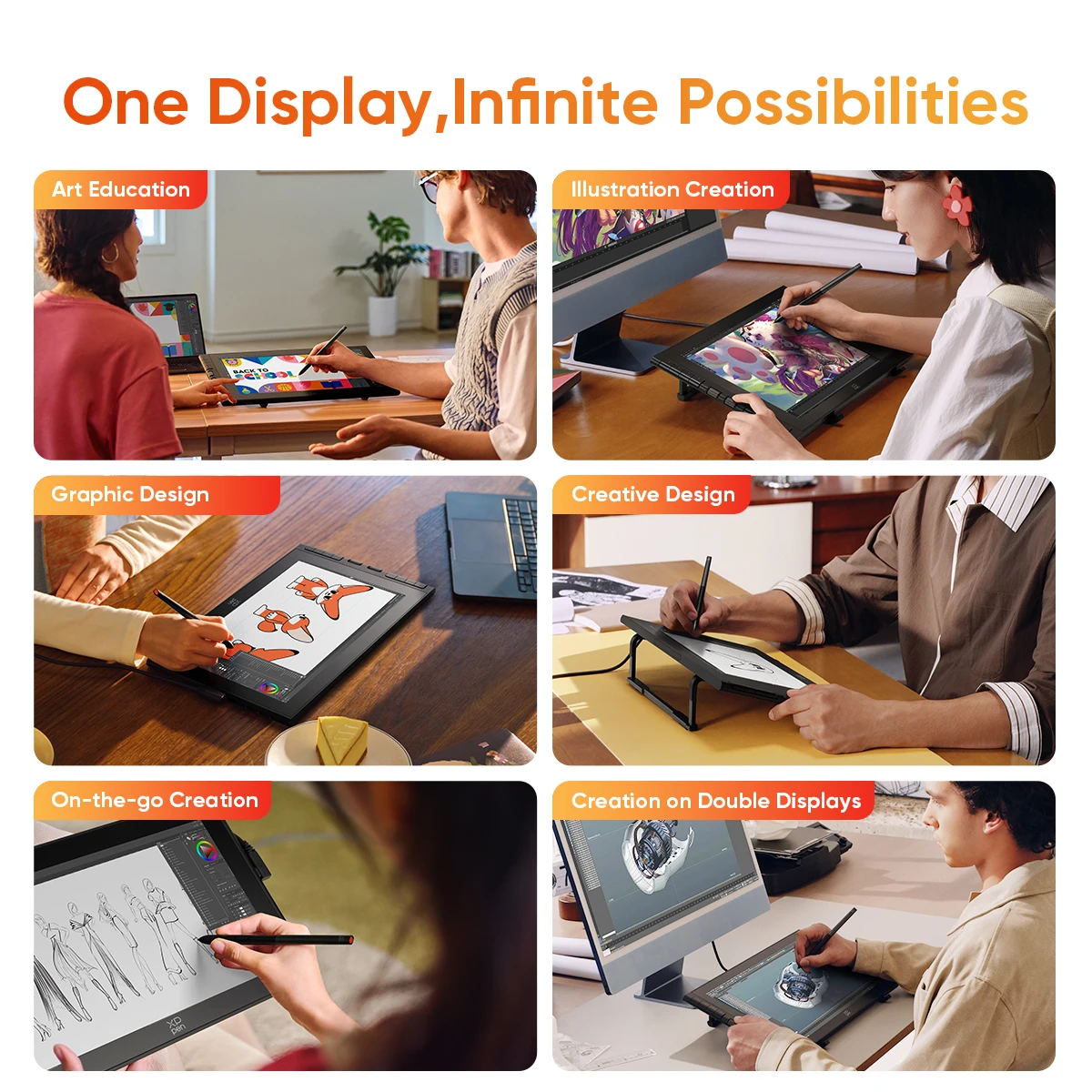 XPPen Artist 16 (Gen 3) 15,4-Zoll Tragbares Zeichendisplay mit 8 Schnelltasten 2 Drehreglern X4 Smart Chip Stylus für Windows Mac Android – Detail 12