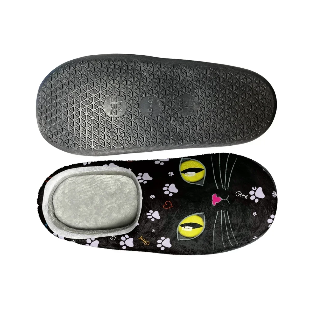 Fashion Cat Design Women Home Slippers Bedroom Couple Flats Cotton Slipper Zapatos Autumn Winter Warm Cozy Men's Comfy Footwear - view 3