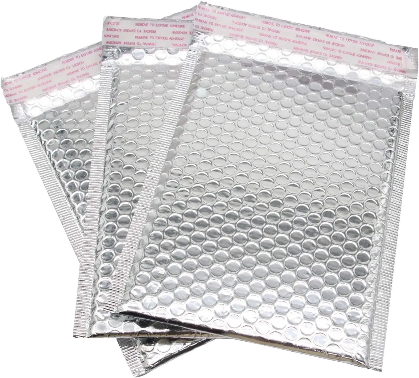 100Pcs Bubble Envelope Sending Package Pouch Holographic Mailer Small Business Supplies Silver Packaging Delivery Mailing Office