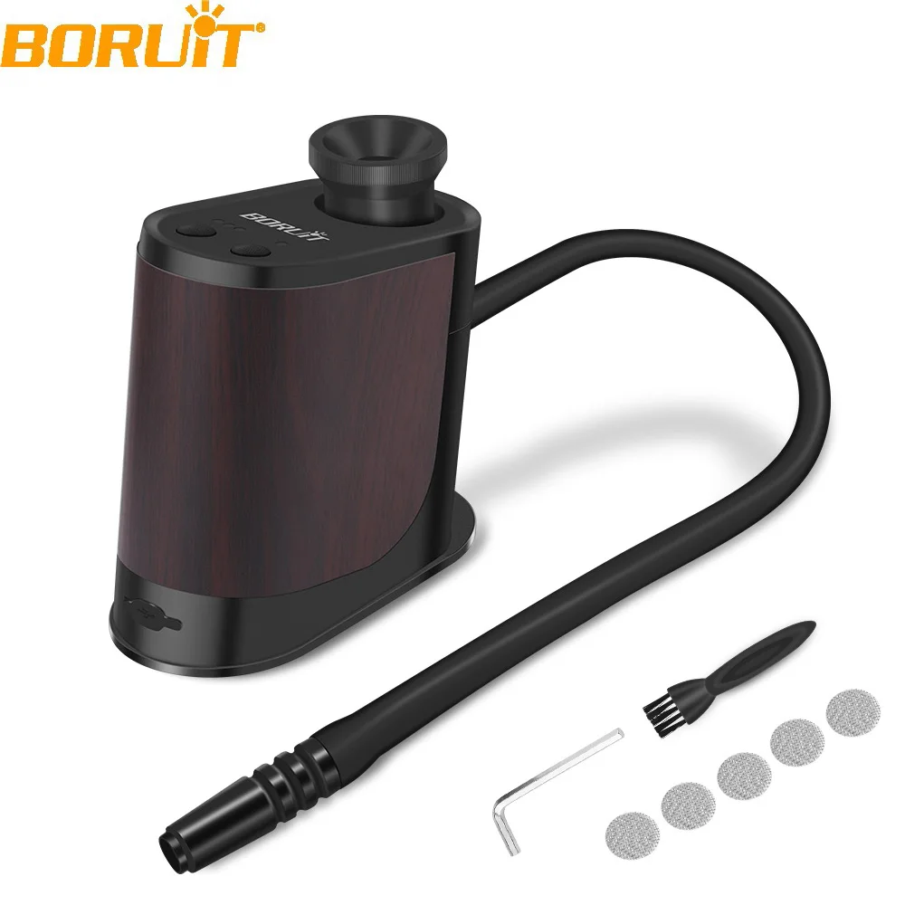 BORUiT BQ500 New Portable Food Cold Smoke Generator Type-C Rechargeable Molecular Cuisine Smoking Gun Meat Burn Cooking for BBQ