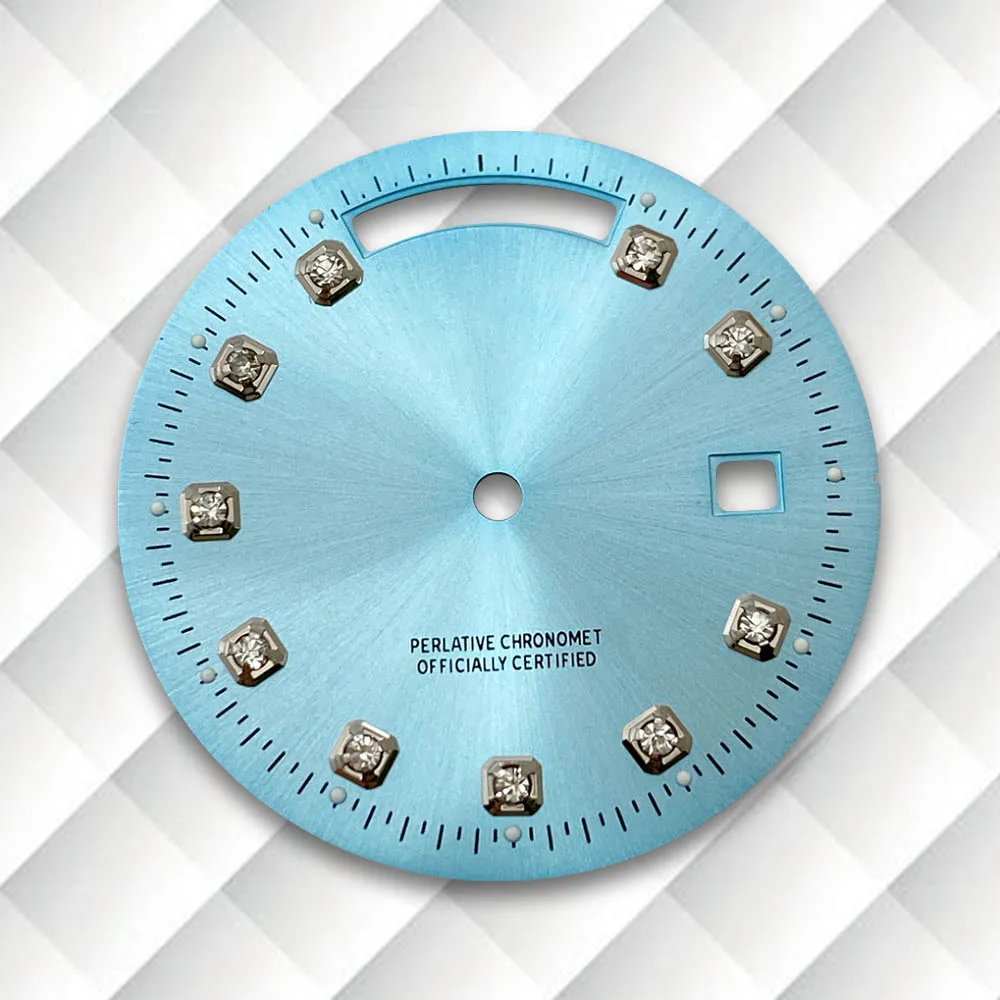 Latest styles 31mm S Logo Day And Date Diamond Dial Fit 8285 Movement Sunray Watch Dial  Modification Accessories