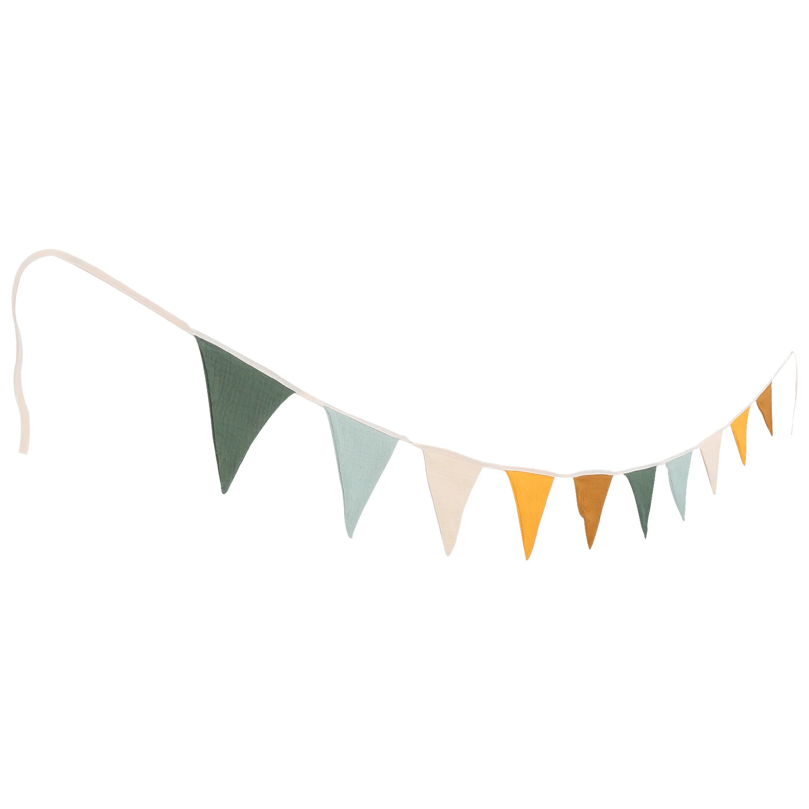 

1 set Birthday Garland Pcs Triangle Bunting Cotton Triangle Bunting Kids Room Green Banner Flags Streamers