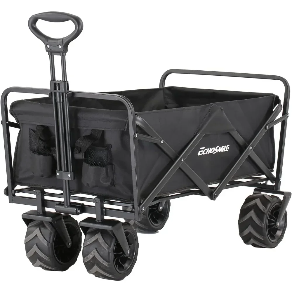 

Garden Cart, Heavy Duty 350lbs Capacity Collapsible Wagon with Big Carts, Portable Adjustable Utility Rolling Carts, Garden Cart