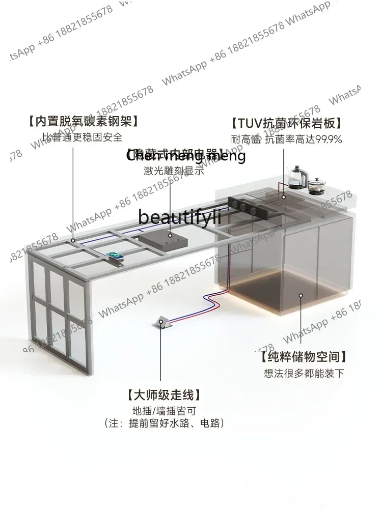 xzzY13 Dining table Household restaurant Dining table High-end sense Light luxury Integrated collapse retractable guide table