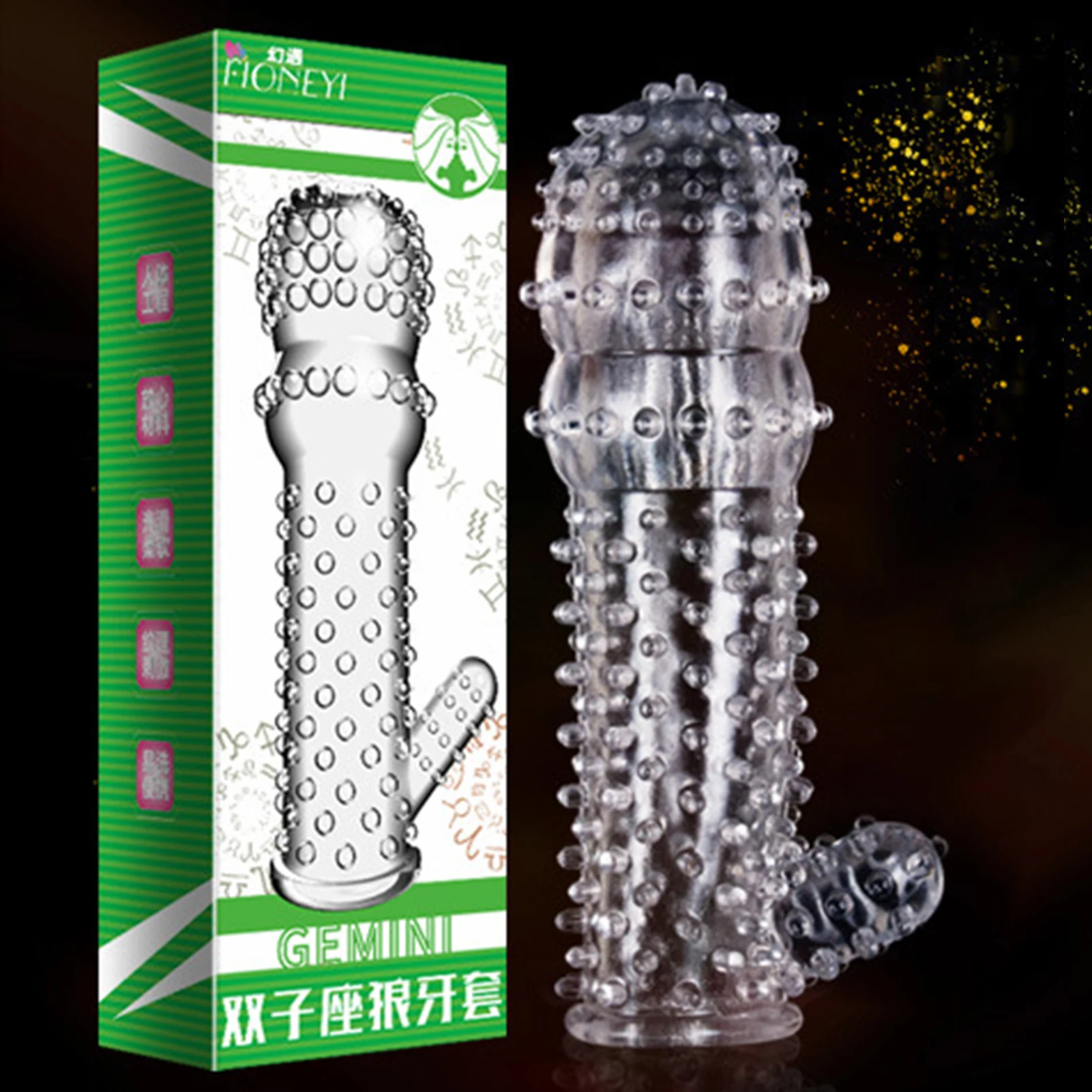 Larger Spikes Condoms For Man Pleasure Sex Toys Female G spot Vaginal Stimulation Condom Ribbed Penis Sleeve Adult Supplies