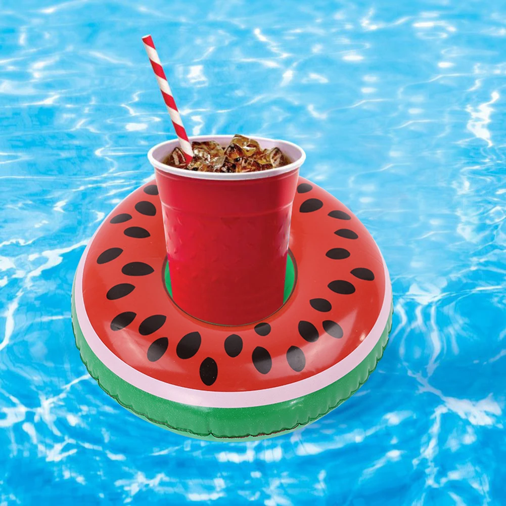Float Beer Drink Tray Inflatable Swimming Pool Drink Cup Stand Cooler Table Party Supplies Gift for Family Friends