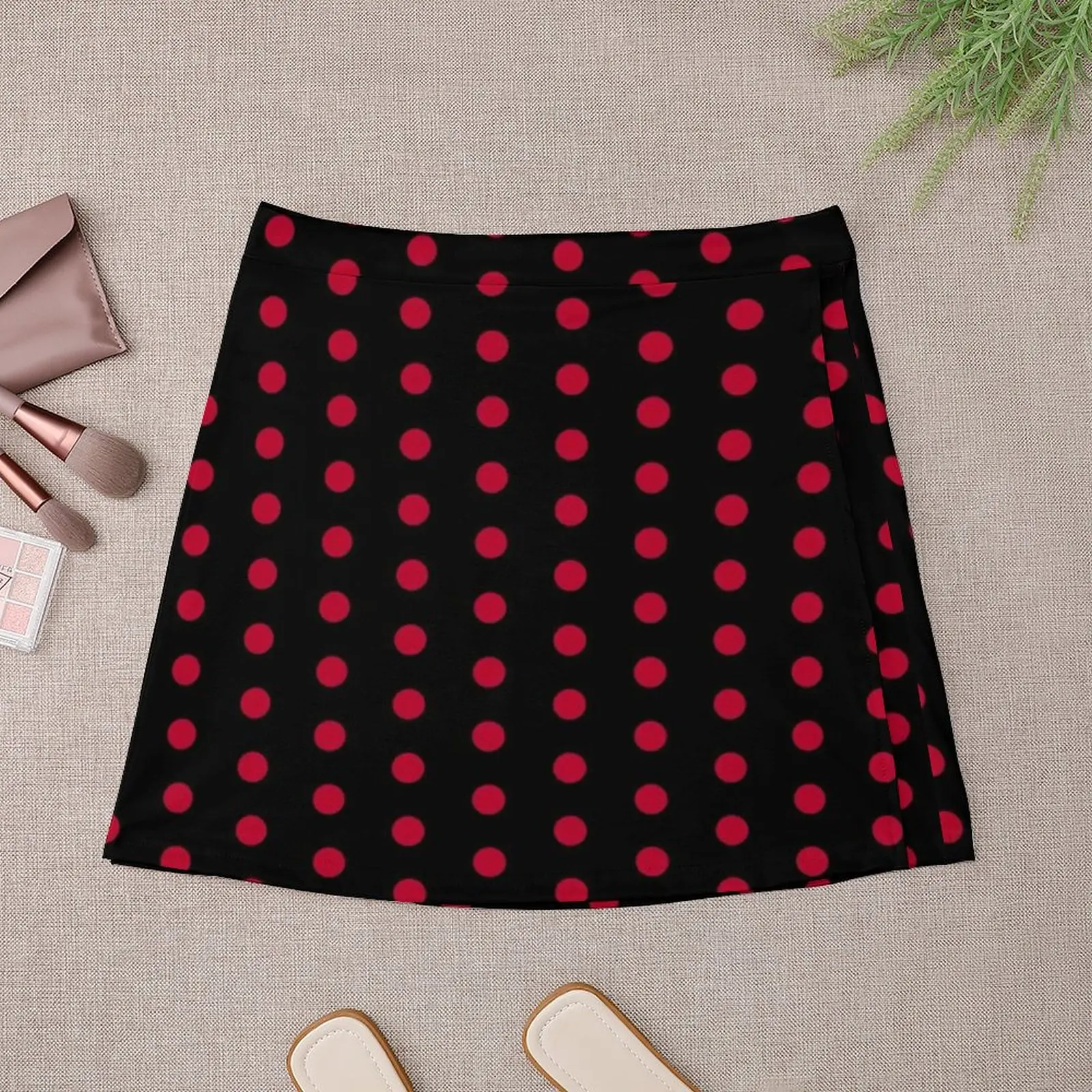 Black with Red Polka Dot Skirt Dotted 70S Vintage Harajuku Casual Skirts Womens Retro Mini Skirt Skort Clothes Birthday Present