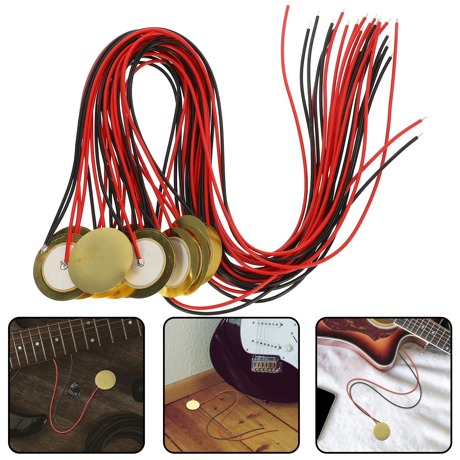 

15Pcs Piezoelectric Pickup Discs Brass Acoustic Guitar Drum Trigger Microphone Contact Buzzer Pickups Piezo Disc