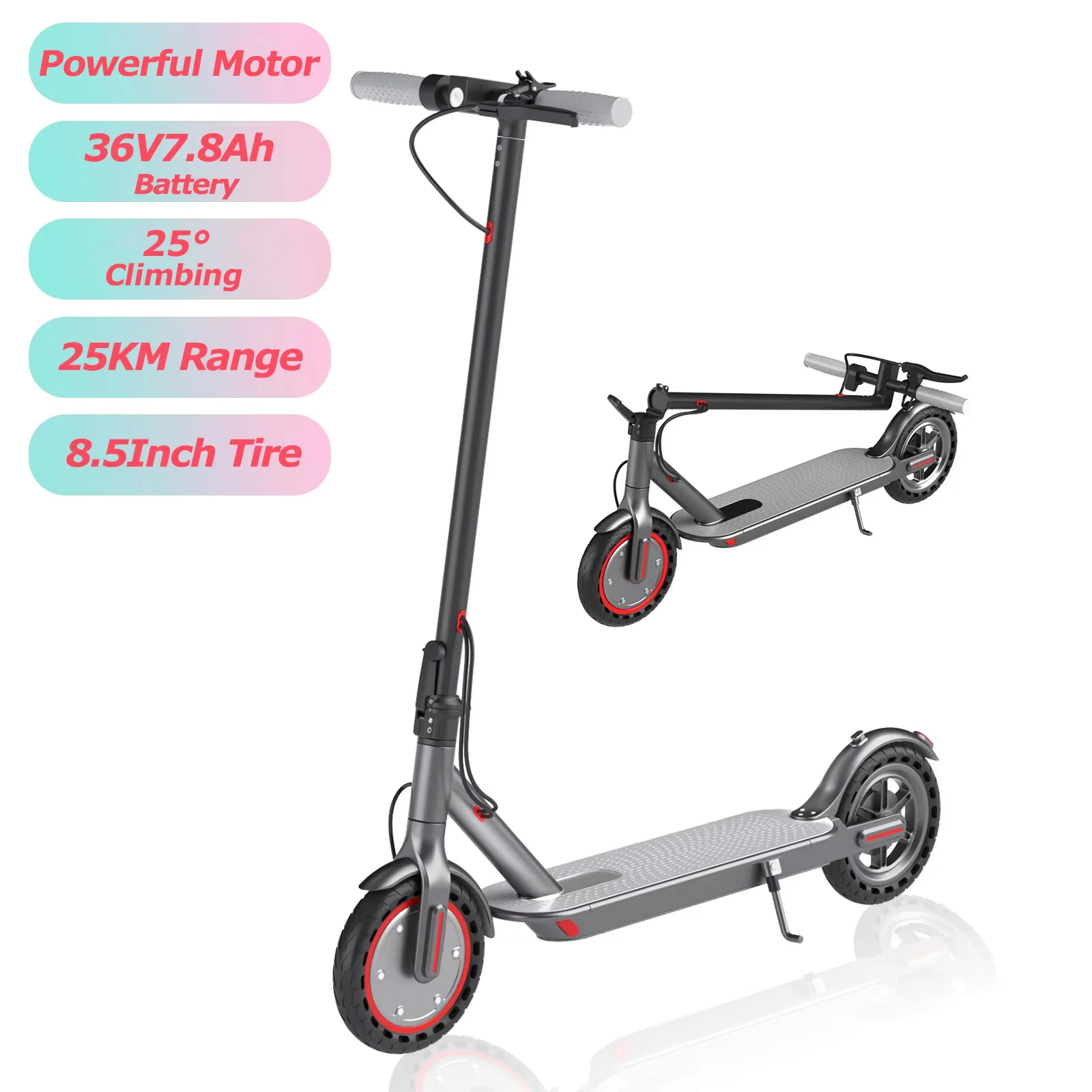 JUICEASE LP07 Elektrische Scooter 36V7.8Ah 25KM Lange Afstand 8,5 Inch Met Schokdemping Opvouwbare Stads- en Commuterscooter