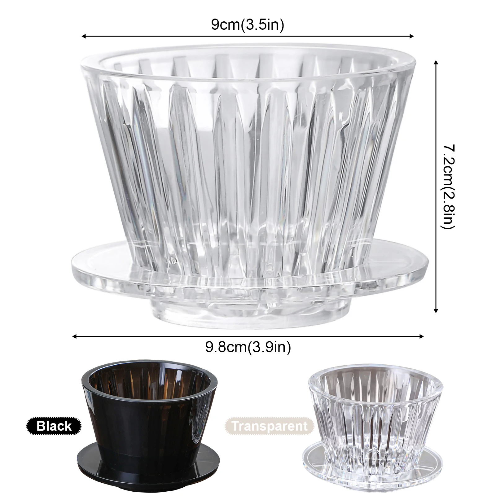 Coffee Funnel Filter Dripper Crystal Eye Pour Over Coffee Cups Maker Flat Bottom Increase Uniformity Coffees Accessories