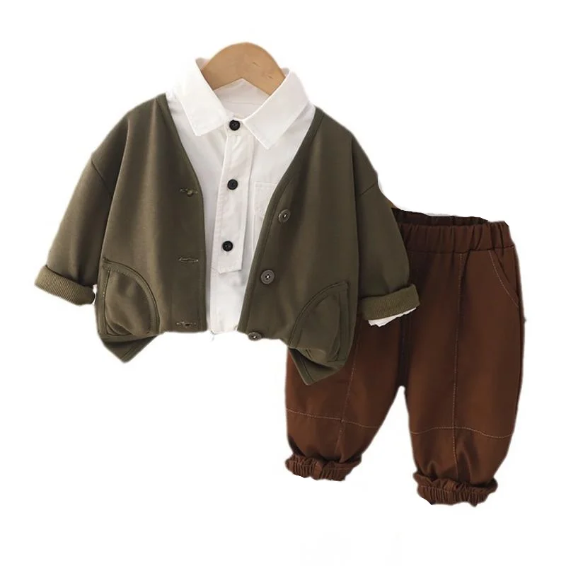 

New Summer Baby Boys Clothes Suit Children Casual Jacket Shirt Pants 3Pcs/Sets Toddler Costume Infant Outfits Kids Tracksuits