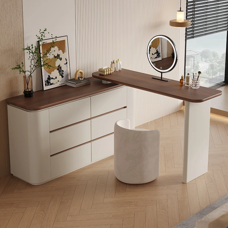 

Classic Woman Dressing Tables Salon Storage Mirror Solid Room Dressing Tables Makeup Stool Penteadeira House Accessories