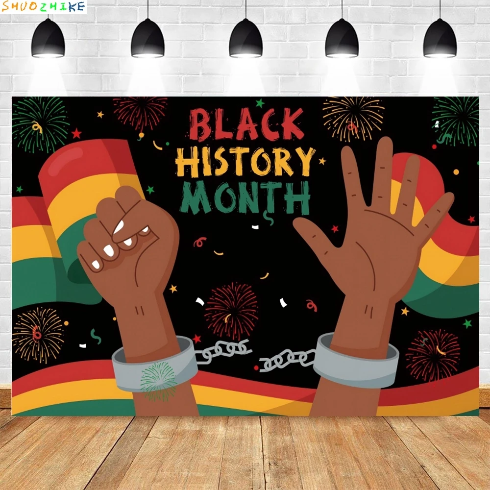 أسود التاريخ شهر خلفية الحدث حفلة جدار ديكور المعرض الثقافي التصوير خلفية ديكور مخصص راية ملصق