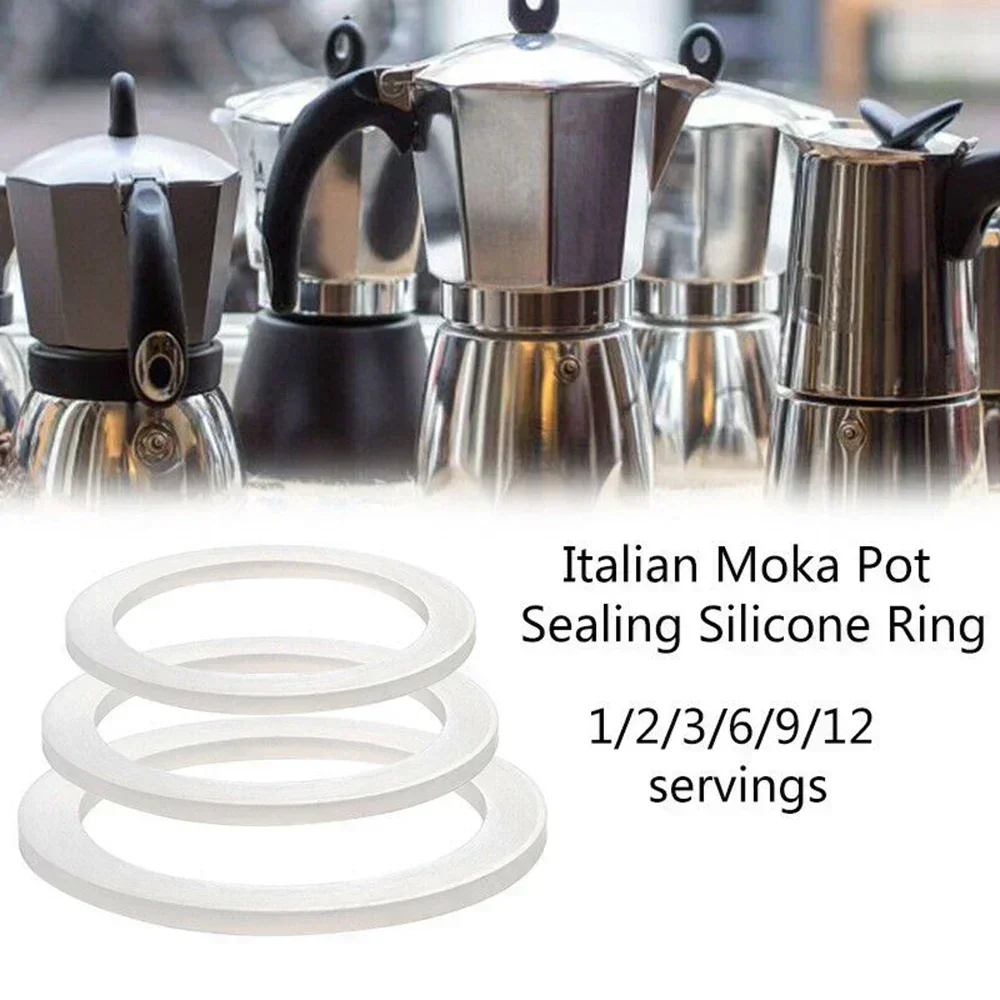 1 - 12 Cup Replacement Gasket Seal For Coffee Espresso Moka Stove Pot Top Silicone Rubber Kitchen Appliance Parts
