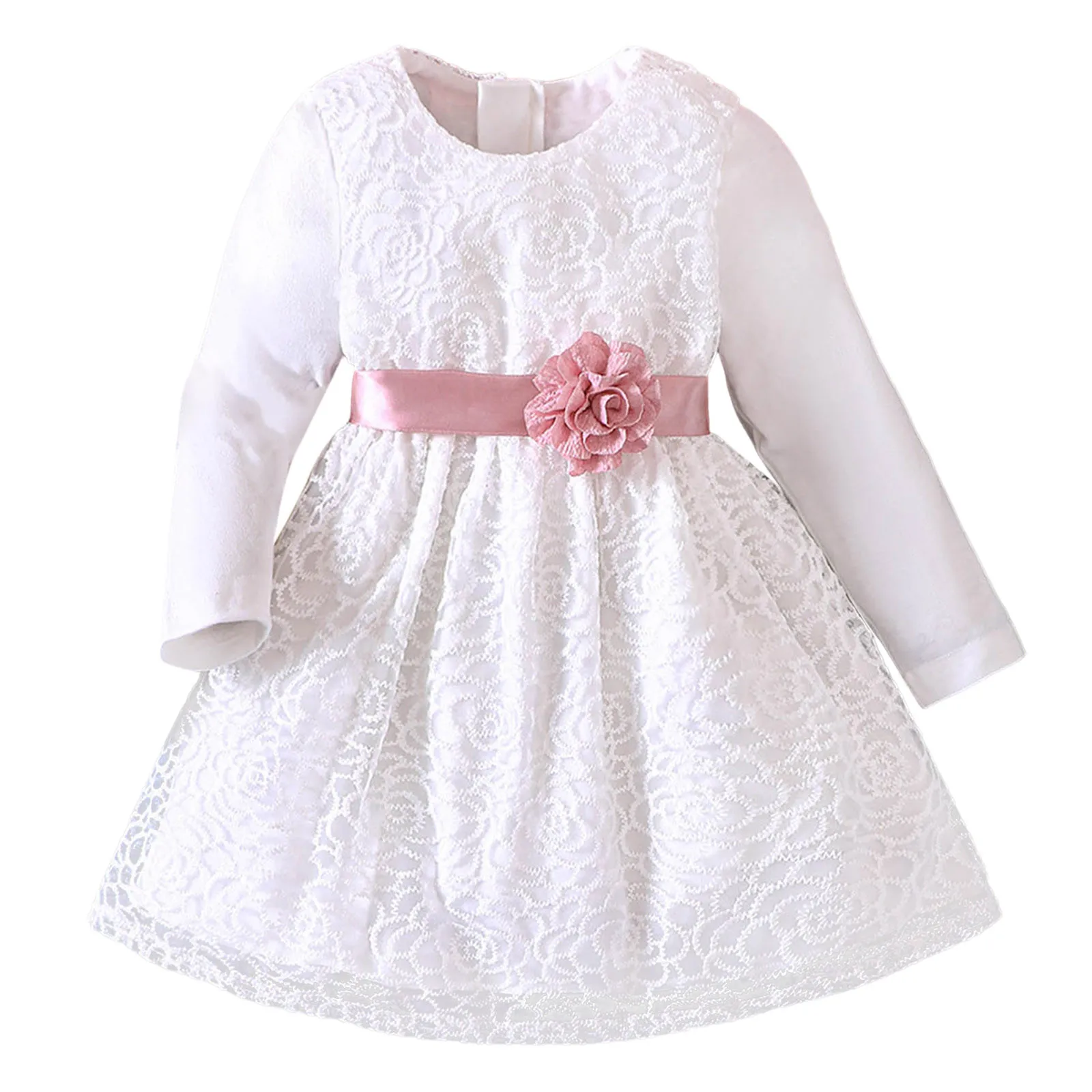 Newborn Baby Girl Dresses Autumn Winter Clothes Baptism Dress White Party Dress For Girls Lace Ruffle Vestidos Christmas Dresses