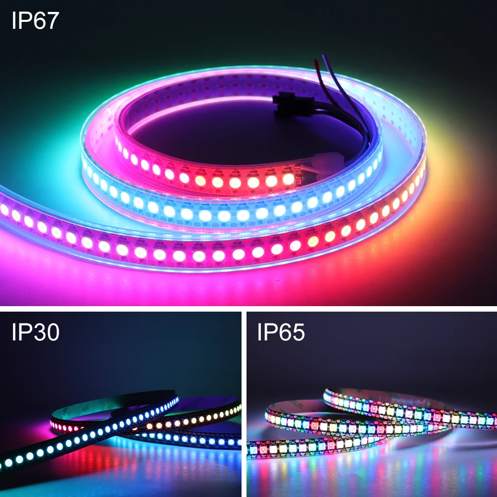 RGB W2812B IC LED Strips DC 5V Addressable Pixel Led Individual W2812 IC Light Strip RGB Dream Color SMD5050 Lights Tape IP67