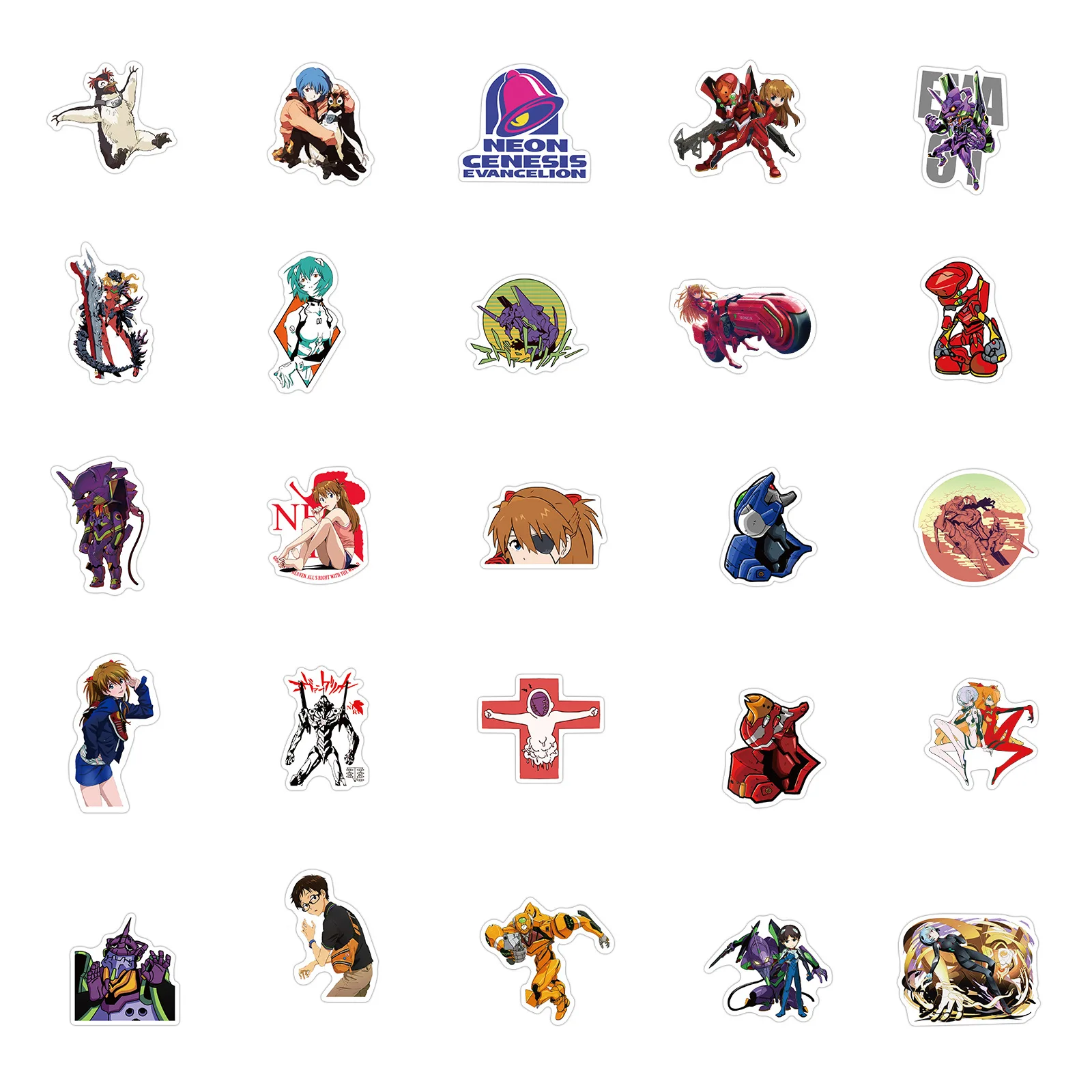 10/50/100 Pcs Anime Evangelion Stickers Graffiti Cartoon Decals Phone Laptop Scrapbook Luggage Skateboard Stickers  Kids Toy