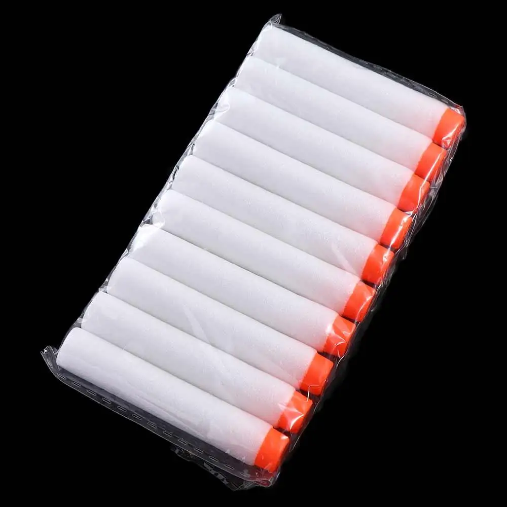 EVA Soft Fluorescência Dardos para Crianças, Brilho no Escuro, Branco Luminoso, Série Nerf, Brinquedos, 10Pcs