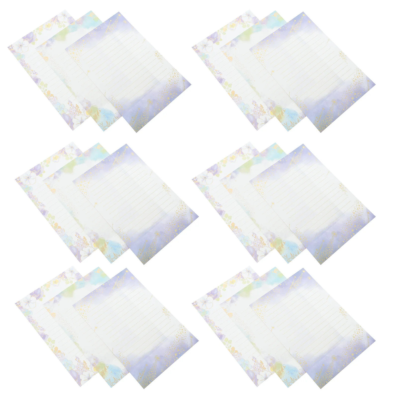 

A5 Gold Foil Stamping Stationary Letter Paper 24 Sheets Vintage Floral Writing Papers for Greeting Letters Scrapbooking