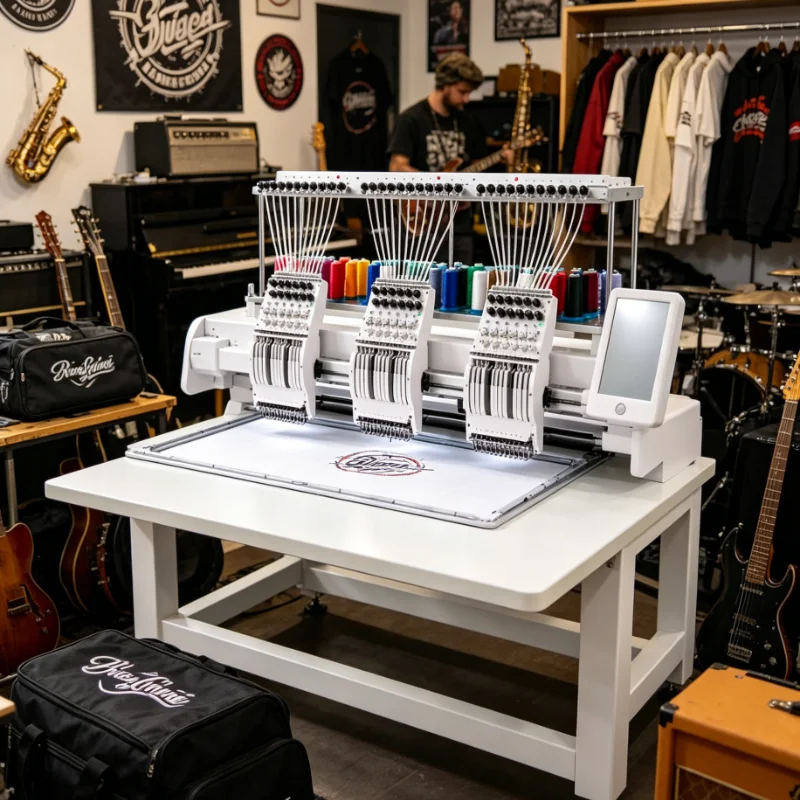 Customized Flat Bed Embroidery Machine For T Shirts And Polos Computerized Single Head 15 Needles Automatic