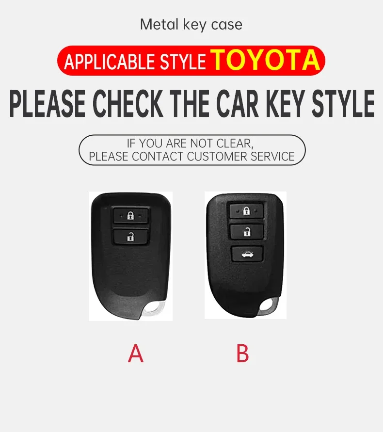 2 3 Buttons Zinc Alloy Leather Car Key Cover Case For Toyota Yaris HAIs 2020 Hiace 200 Sienta Remote Shell FOB Protect Keychain 4