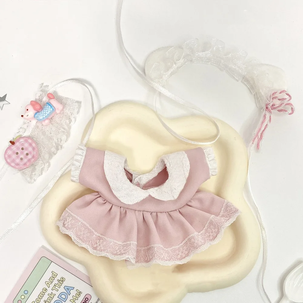 

Cute Dress 10cm Cotton Doll Clothes Cat Ear Headband Doll Clothes Outfit Lovely Cartoon Dog Doll Dress Up Set Doll Accessories