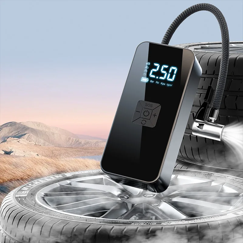 

Car Air Pump Car Portable Air Pump Electric Car Tire Wireless Mini Pump LED Lighting Silent Upgraded Dual Motors