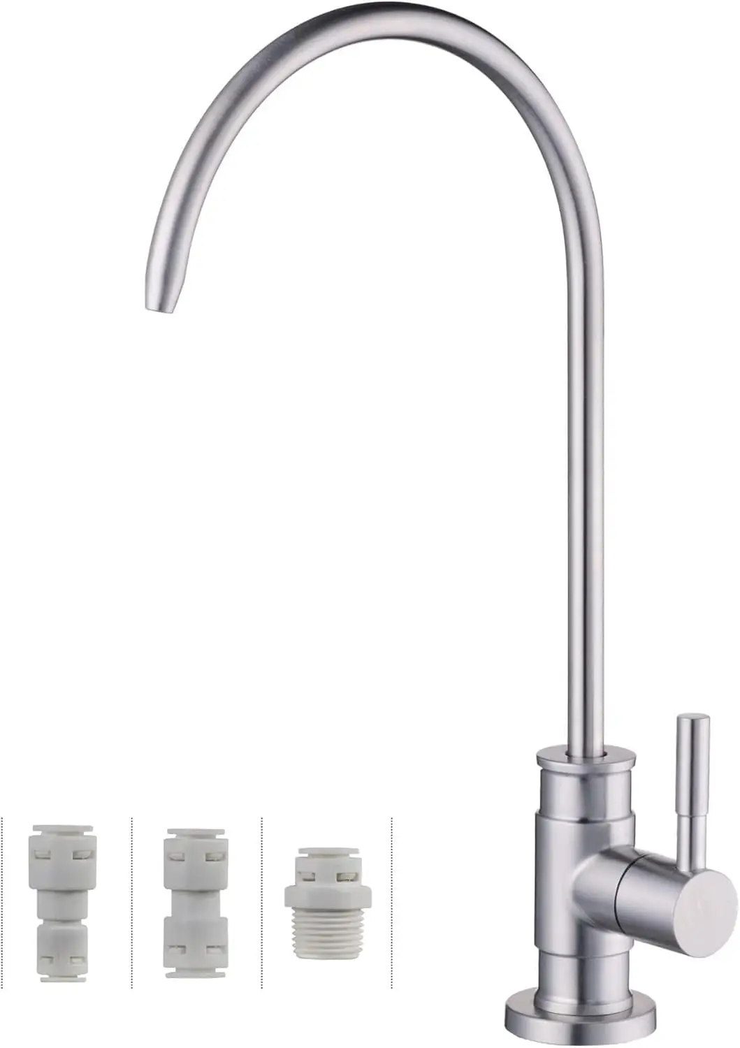 

Brushed Nickel RO Faucet, Lead-Free Stainless Steel Kitchen Water Filter for Non-Air Gap Systems