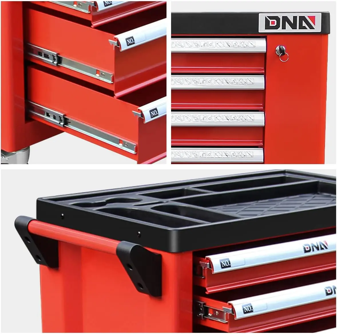 Neues Paket DNA Motoring 36 "h x 30.5" w x 18 "d Hochleistungs-abschließbares Gleit werkzeug 6-Schubladen Brust roll werkzeug wagens chrank