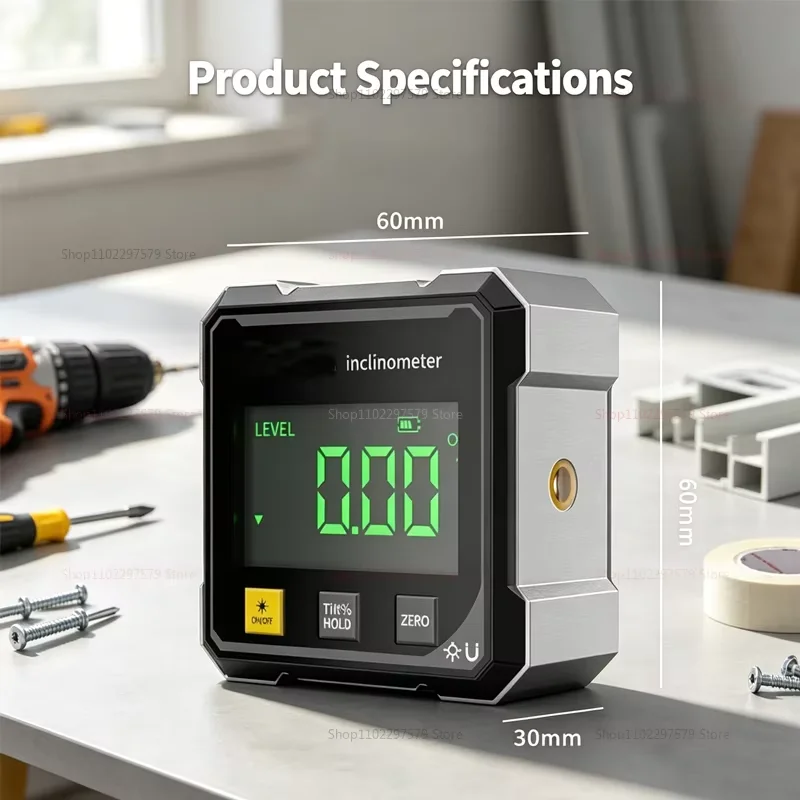 Digital Electronic Level Digital Angle Fnder 4*90 ° Magnetic Inclinometer Protractor Precision Level Box for Woodworking