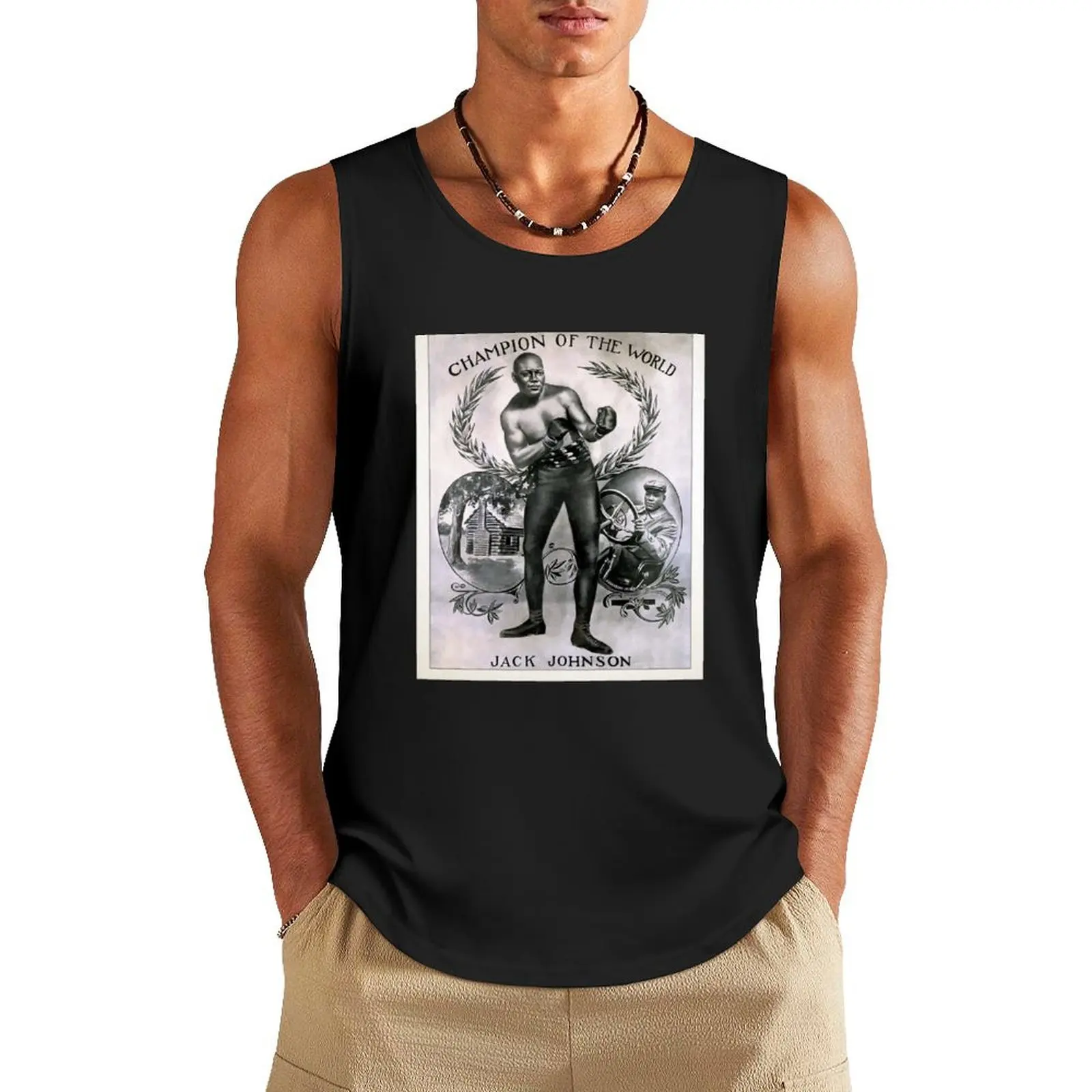 

Vintage Jack Johnson Heavyweight Champion Tank Top Top summer training weight vest