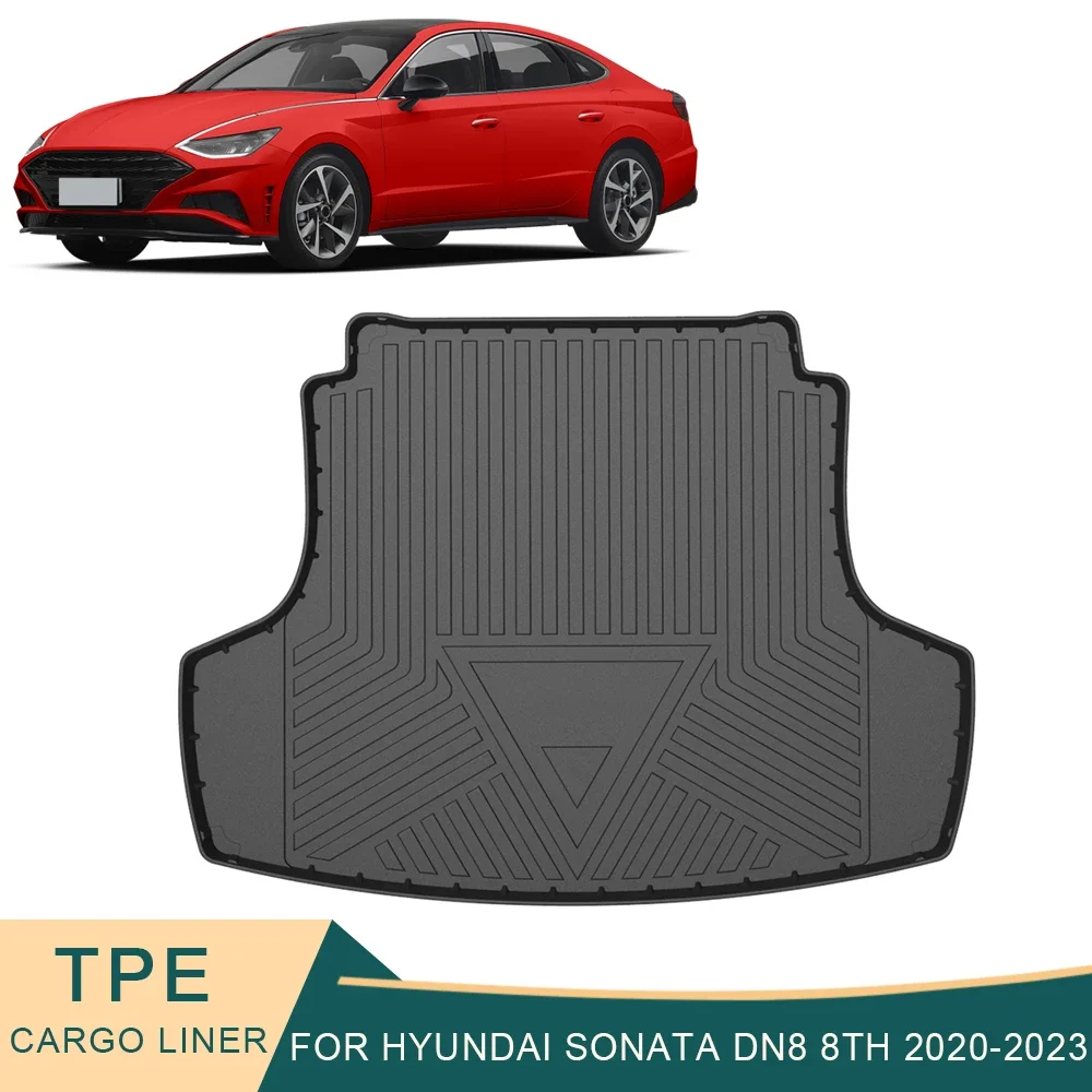 

For Hyundai Sonata DN8 8th 2020-2023 Car Cargo Liner All-Weather TPE Non-slip Trunk Mats Waterproof Tray Trunk Carpet Accessory