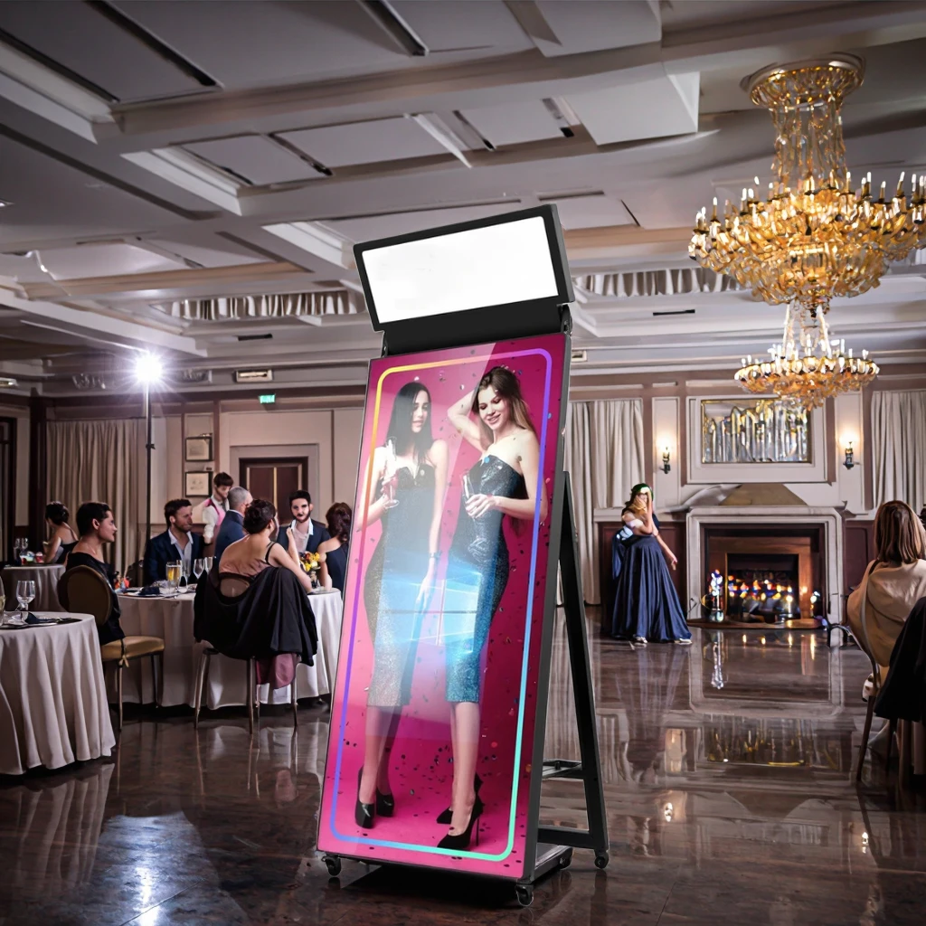 70 Inch Magic Interactive Selfie Photo Mirror Booth Machine for Party or Wedding